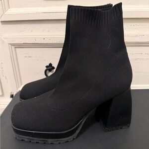 Black Sock Style Ankle Booties